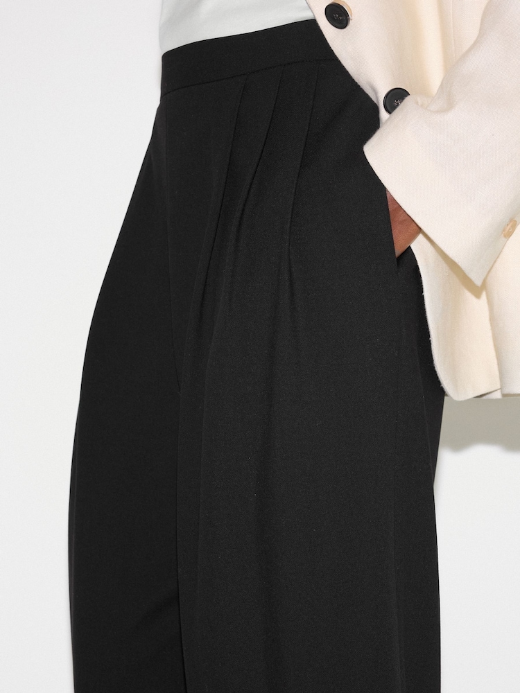 Jigsaw Black Modern Crepe Pleated Trousers - Image 2 of 5