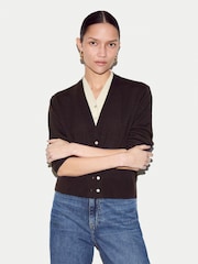 Jigsaw Brown Merino Double Layer Cardigan - Image 1 of 5