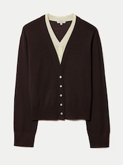 Jigsaw Brown Merino Double Layer Cardigan - Image 5 of 5