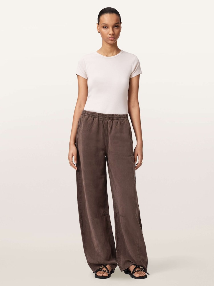 AllSaints Brown Jett Pull On Trousers - Image 2 of 7