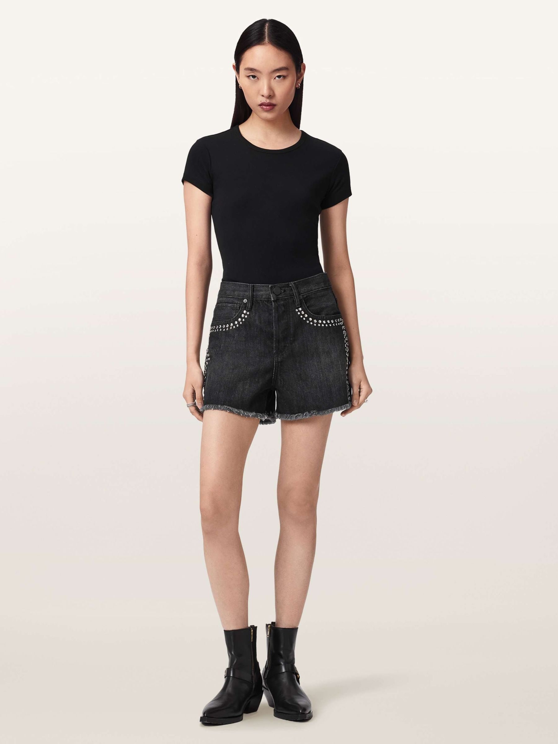Buy AllSaints Black Heidi Stud Shorts from Next USA