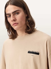 AllSaints Brown Redact Short Sleeve Crew Neck T-Shirt - Image 2 of 7