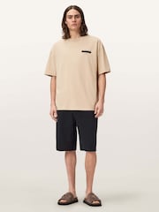 AllSaints Brown Redact Short Sleeve Crew Neck T-Shirt - Image 3 of 7