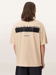 AllSaints Brown Redact Short Sleeve Crew Neck T-Shirt - Image 4 of 7