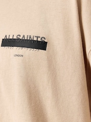 AllSaints Brown Redact Short Sleeve Crew Neck T-Shirt - Image 7 of 7