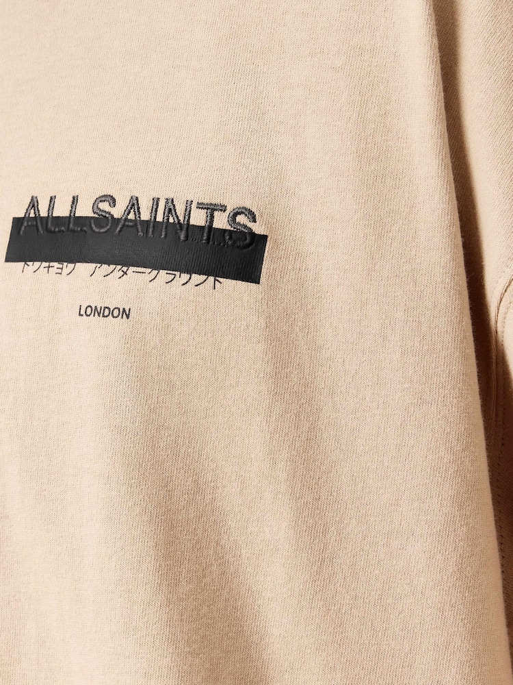 AllSaints Brown Redact Short Sleeve Crew Neck T-Shirt - Image 7 of 7