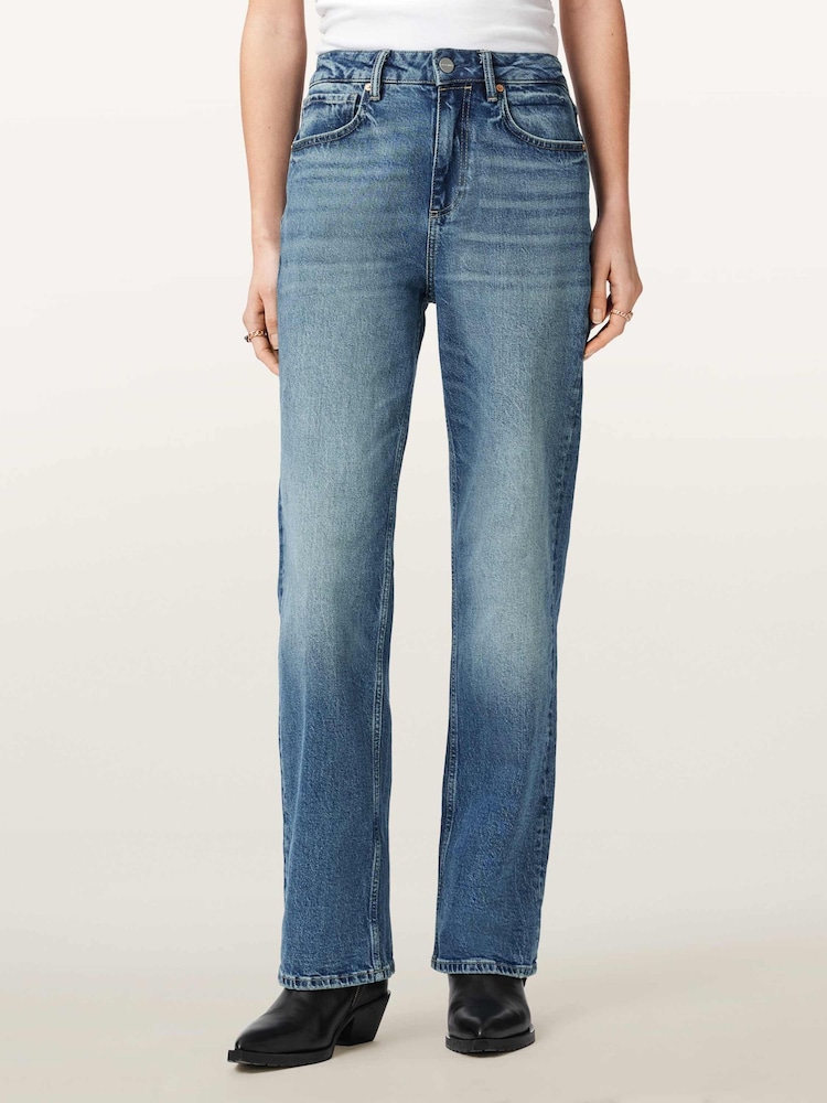 AllSaints Blue Ida Straight Jeans - Image 1 of 7