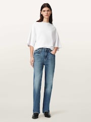 AllSaints Blue Ida Straight Jeans - Image 2 of 7