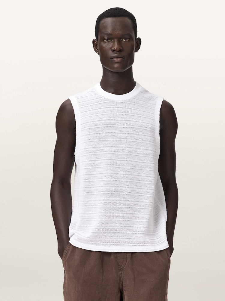 AllSaints White Cove Sleeveless Crew Neck T-Shirt - Image 2 of 7