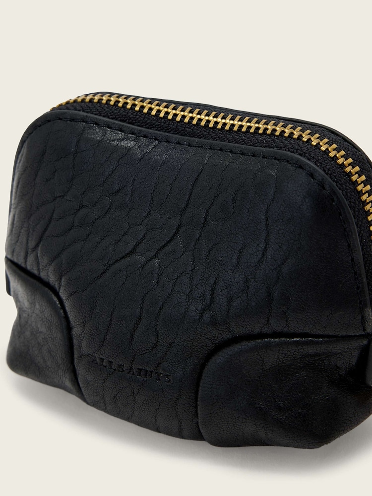 AllSaints Black Ares Grain Lanyard Bag - Image 2 of 3