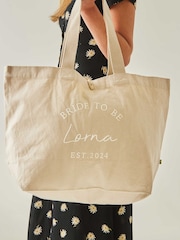 Personalised Bride to Be Canvas Tote Bag by Made Yours - Image 1 of 2