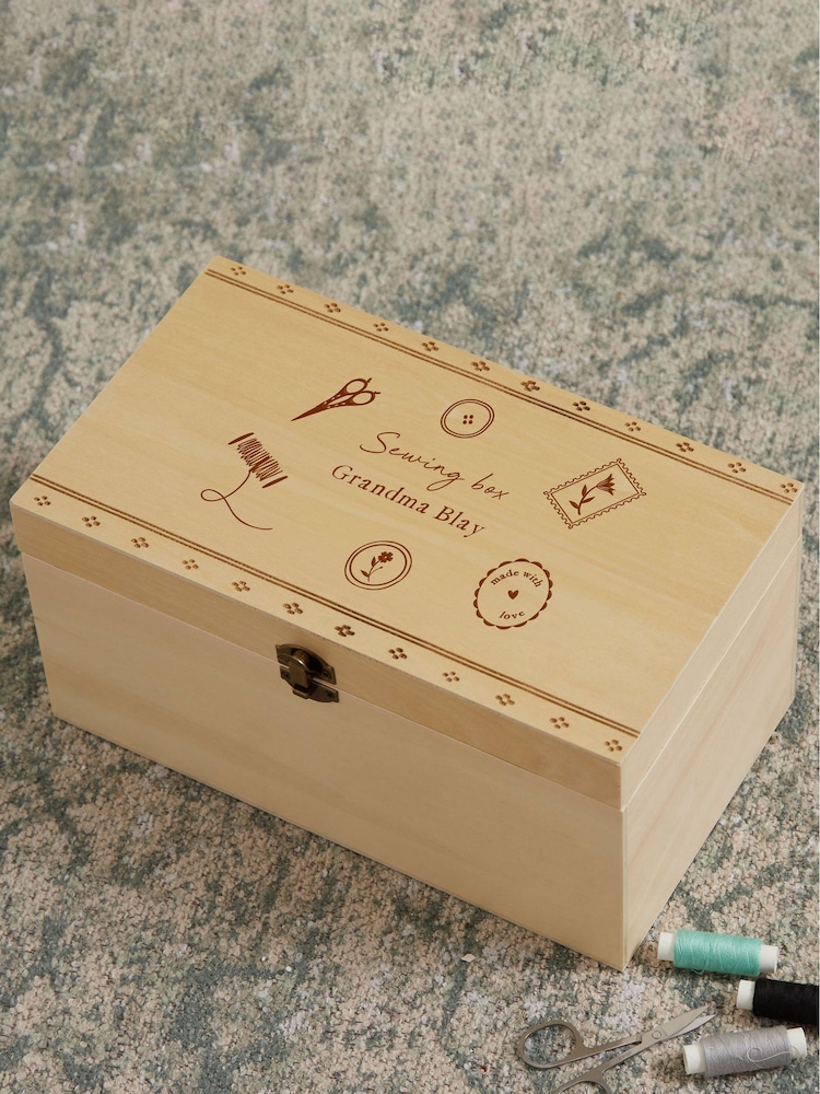 Personalised Knitting & Sewing Craft Box by Made Yours - Image 1 of 2