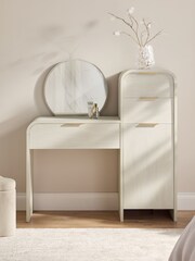 Light Natural Mia Oak Effect Console Dressing Table - Image 2 of 9