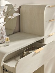 Light Natural Mia Oak Effect Console Dressing Table - Image 3 of 9