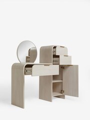 Light Natural Mia Oak Effect Console Dressing Table - Image 6 of 9