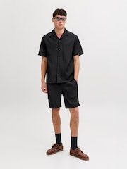 JACK & JONES Black Textured Resort Shirt & Shorts Set - Image 1 of 6