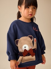 Navy Bear Sweatshirt and Leggings Set (3mths-7yrs) - Image 4 of 9