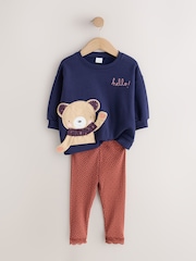 Navy Bear Sweatshirt and Leggings Set (3mths-7yrs) - Image 6 of 9