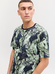 JACK & JONES Blue Regular Fit Printed T-Shirts 2 Pack - Image 4 of 6