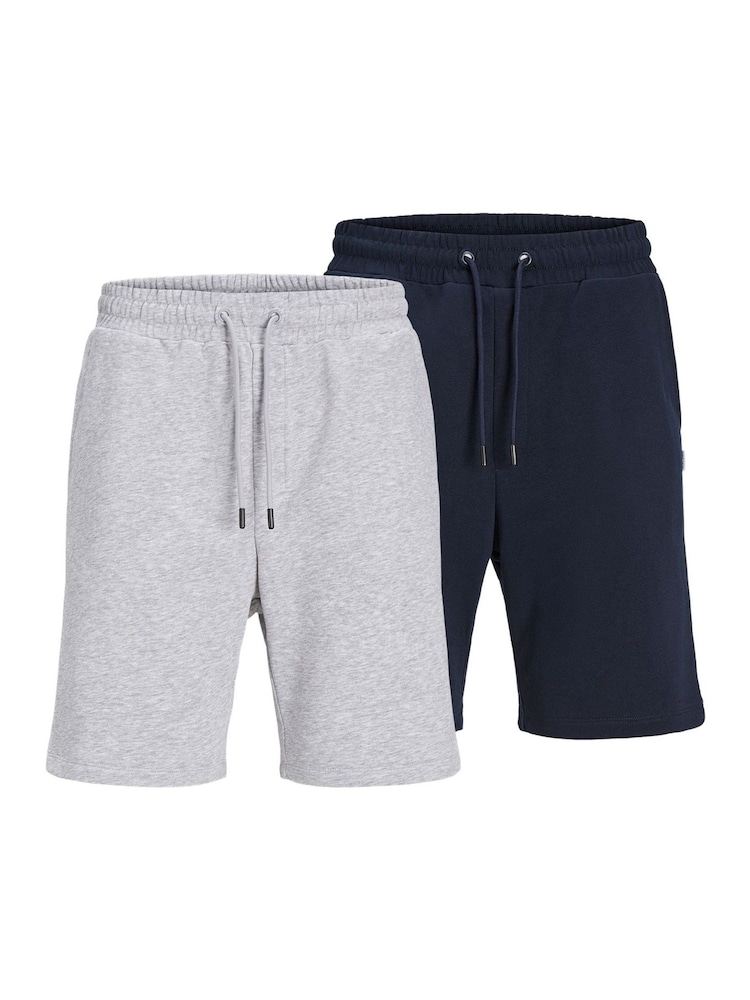 JACK & JONES Grey Sweat Shorts 2 Pack - Image 1 of 3