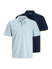 JACK & JONES Blue Polo Shirts 2 Packs - Image 1 of 3