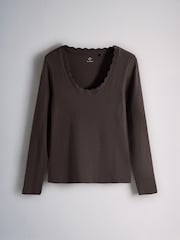 The Set 3 Pack Ribbed Scallop Scoop Long Sleeve T-Shirts - Εικόνα 2 του 6
