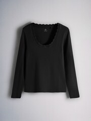 The Set 3 Pack Ribbed Scallop Scoop Long Sleeve T-Shirts - Εικόνα 3 του 6