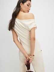 River Island Cream Sleeveless Asymmetric Drape Front Top - Image 2 of 4