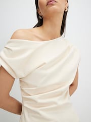 River Island Cream Sleeveless Asymmetric Drape Front Top - Image 4 of 4