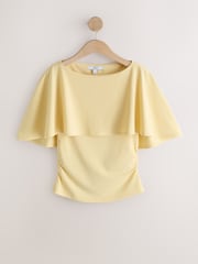Lemon Yellow Short Sleeve Cape Top - Image 6 of 8