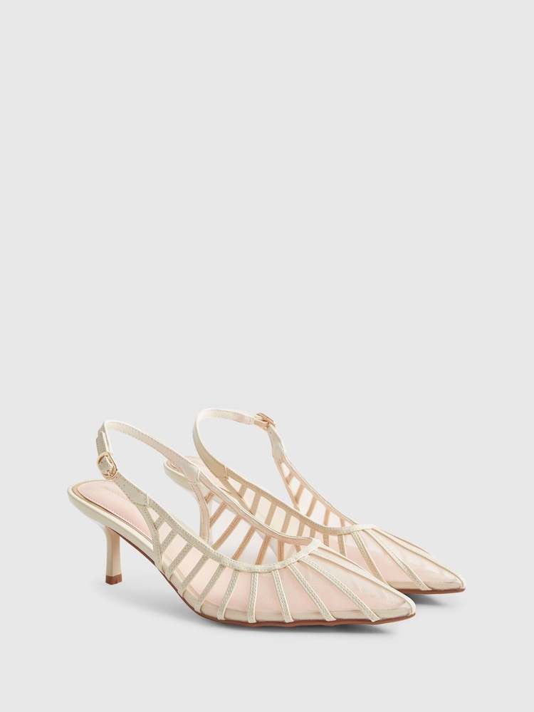 River Island Escarpins à talons en maille à empiècements - Image 2 sur 5