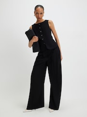 River Island Black High Waist Wide Leg Trousers - Image 1 of 4