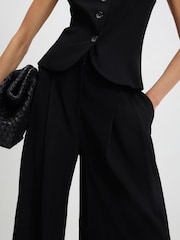 River Island Black High Waist Wide Leg Trousers - Image 4 of 4