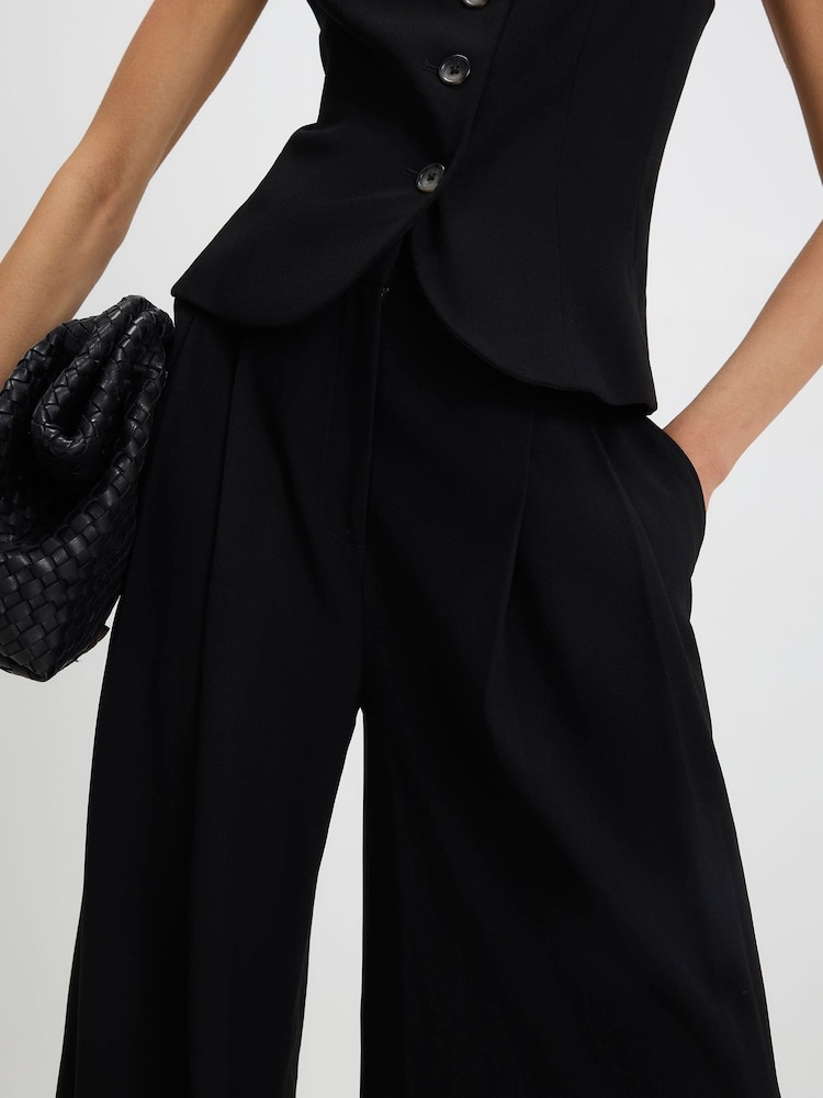 River Island Black High Waist Wide Leg Trousers - Image 4 of 4