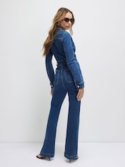 River Island Denim Zip Front Jumpsuit - Imagen 2 de 4