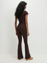 River Island High Waisted Rib Flare Leggings - תמונה 4 מתוך 4