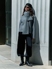 Black Standard fit N. Premium Kitten Heel Midi Leather Boots - Image 3 of 4