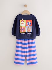 Navy/Purple Christmas Santa - Ensemble Sweat-shirt et Survêtement Ample (3mois-7ans) - Image 5 de 8