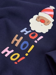 Navy/Purple Christmas Santa - Ensemble Sweat-shirt et Survêtement Ample (3mois-7ans) - Image 7 de 8