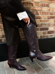 Burgundy Red Standard fit Forever Comfort® Toggle Chisel Toe Knee High Boots - Image 1 of 5