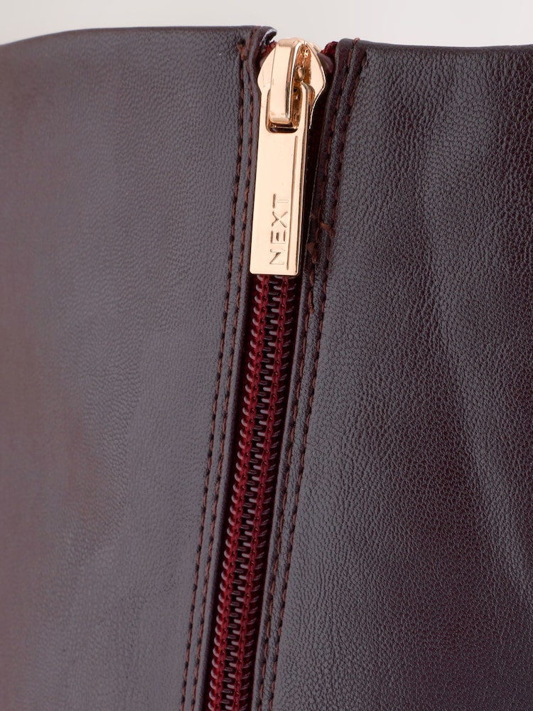 Burgundy Red Standard fit Forever Comfort® Toggle Chisel Toe Knee High Boots - Image 10 of 10 Burgundy Red Standard fit Forever Comfort® Toggle Chisel Toe Knee High Boots - Image 10 of 10