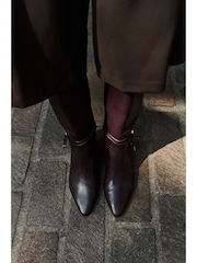 Burgundy Red Standard fit Forever Comfort® Toggle Chisel Toe Knee High Boots - Image 2 of 5