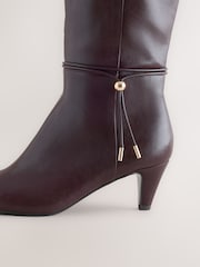 Burgundy Red Standard fit Forever Comfort® Toggle Chisel Toe Knee High Boots - Image 9 of 10