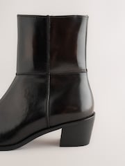 Chocolate Brown Standard fit Forever Comfort® Square Toe Leather Ankle Boots - Image 4 of 5