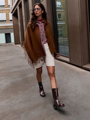 Burgundy Red Standard fit Forever Comfort® Suede Gaucho Midi Pull On Leather Boots - Image 5 of 9