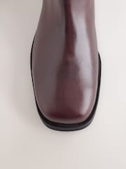 Burgundy Red Standard fit Forever Comfort® Suede Gaucho Midi Pull On Leather Boots - Image 7 of 9