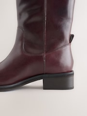 Burgundy Red Standard fit Forever Comfort® Suede Gaucho Midi Pull On Leather Boots - Image 8 of 9