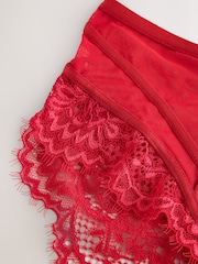 Red Crotchless High Waist Lace Knickers - Image 3 of 4