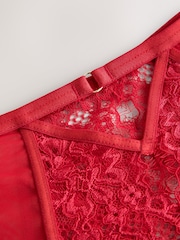 Red Crotchless High Waist Lace Knickers - Image 4 of 4