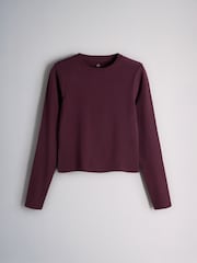The Set 4 Pack Long Sleeve Cropped T-Shirts Burgundy Red/Navy Blue/Pink/White - Image 3 of 7